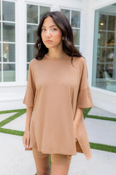 Women’s Biker Short Set in Latte