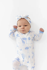 Zippered Romper in Toile Safari