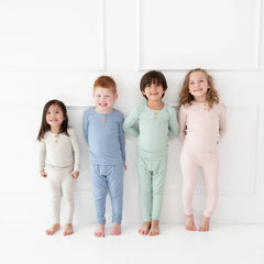 Ribbed Henley Set in Sage