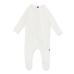 Pointelle Zippered Footie in Cloud