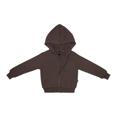 Fleece Zip Up Hoodie in Espresso