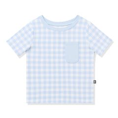 Toddler Crew Neck Tee in Gingham Breeze