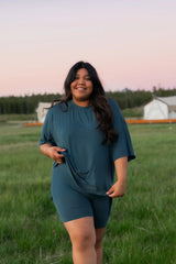 Women’s Biker Short Set in Atlantic