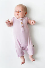 Ribbed Sleeveless Shortall in Thistle