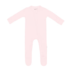 Ribbed Zipper Footie in Sakura