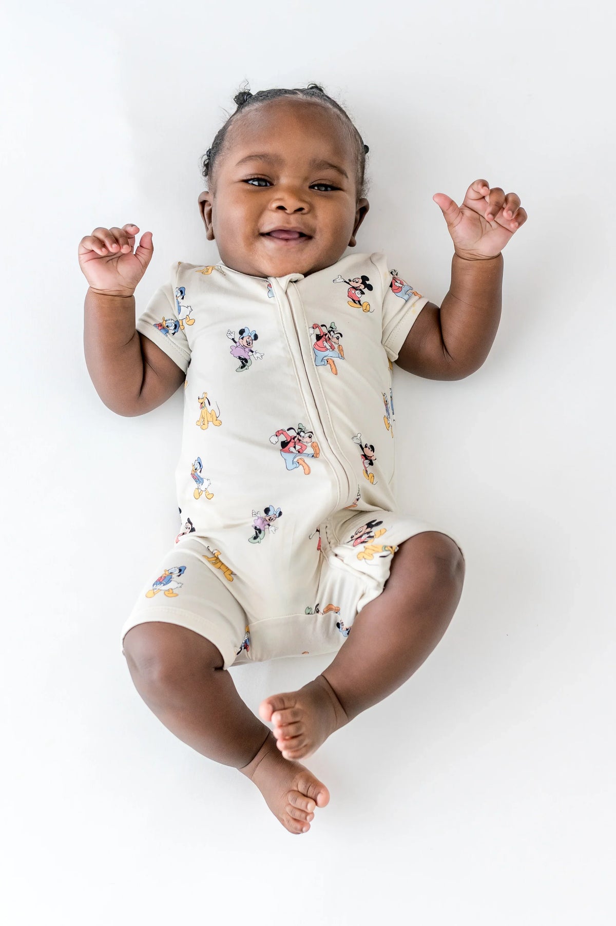 Zipper Shortall Romper in Mickey Mouse and Friends