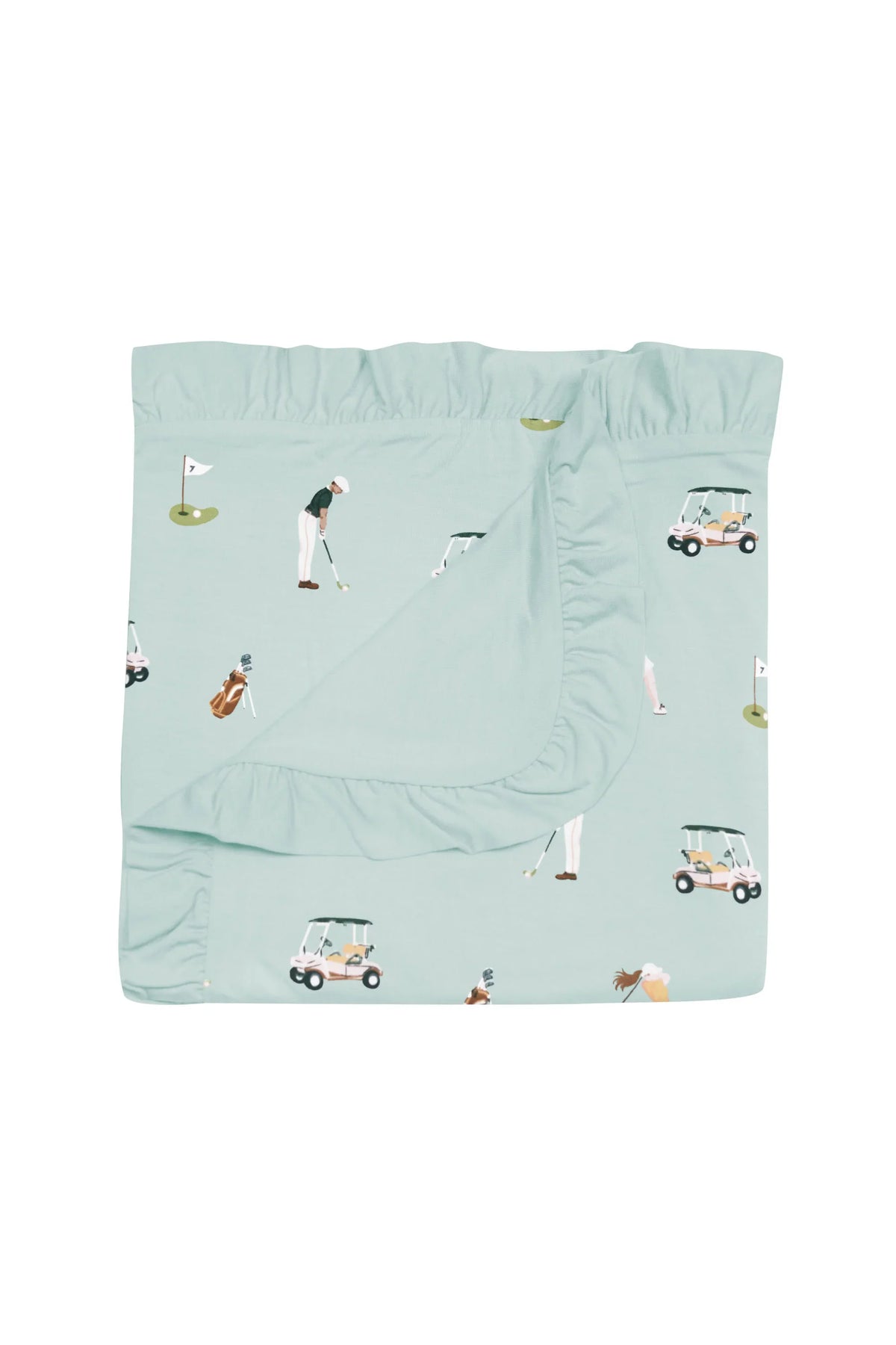 Ruffle Baby Blanket in Golf 0.5