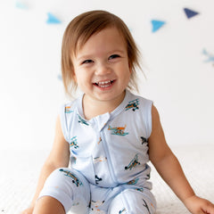 Zippered Sleeveless Romper in Take Off